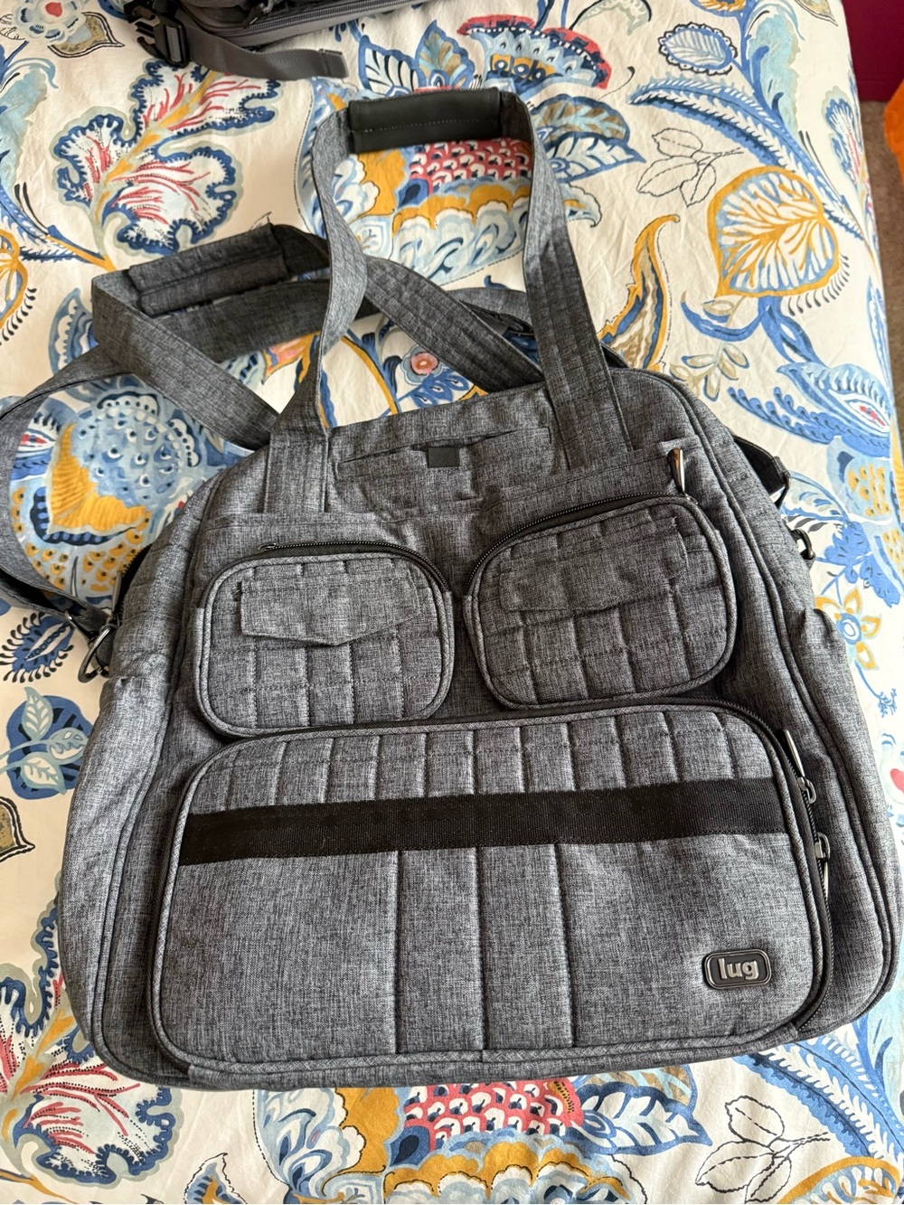 Lug Puddle Jumper Gray black Quilted Backpack